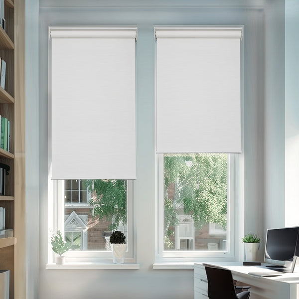 Chicology Roller Shades - Light Filtering Natural Weave Woven White