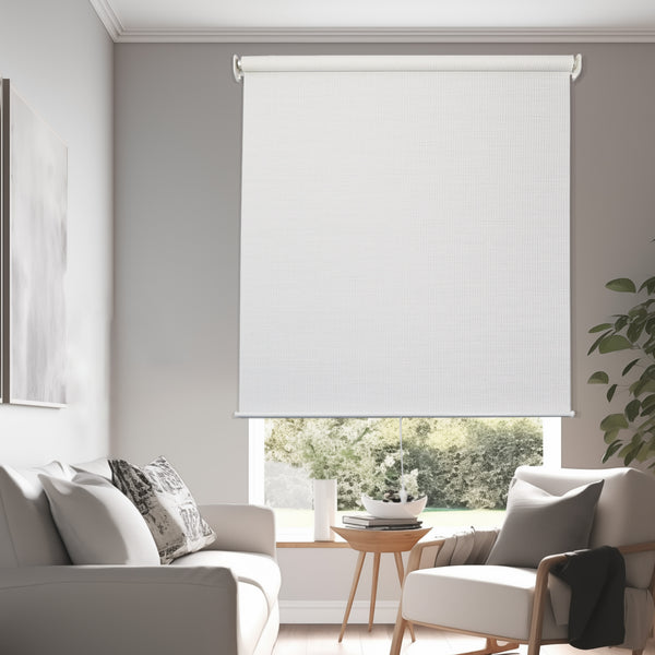Chicology Roller Shades - Light Filtering Natural Weave Woven White