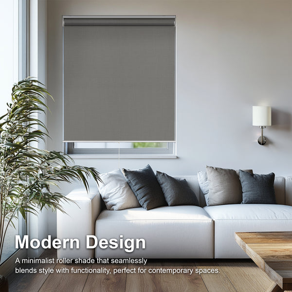 Chicology Roller Shades – Light Filtering Snap-N-Glide Urban Gray