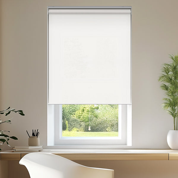 chicology Roller Shades – Light Filtering Snap-N-Glide Urban White