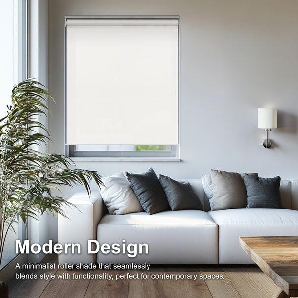 Chicology Roller Shades – Light Filtering Snap-N-Glide Urban White