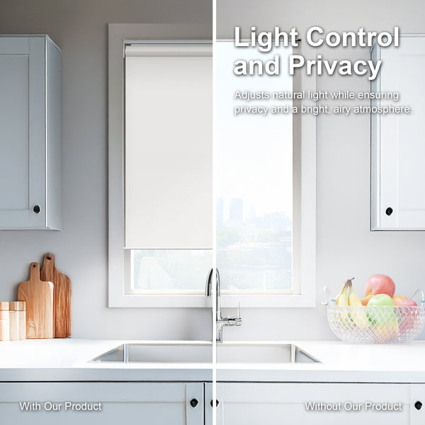 Chicology Roller Shades – Light Filtering Snap-N-Glide Urban White