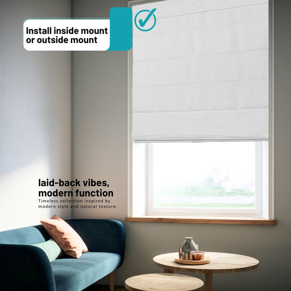 Chicology Roman Shades - Light Filtering Classical 7 Fold Front
