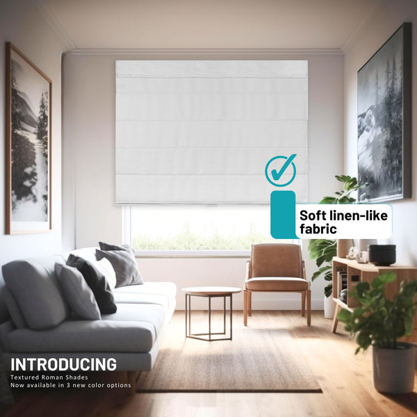 Chicology Roman Shades - Light Filtering Classical 7 Fold Front