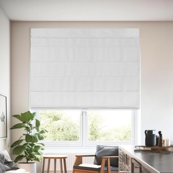 chicology Roman Shades - Light Filtering Classical 7 Fold Front