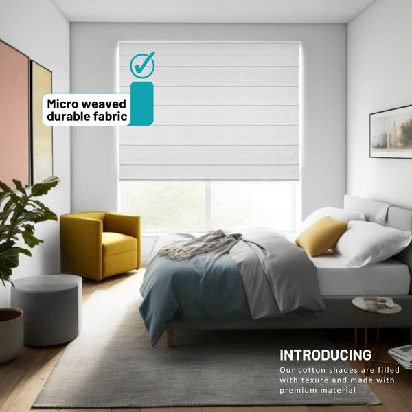 Chicology Roman Shades - Light Filtering Cotton Duck Fabric