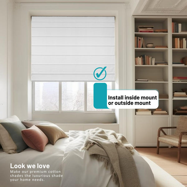 Chicology Roman Shades - Light Filtering Cotton Duck Fabric