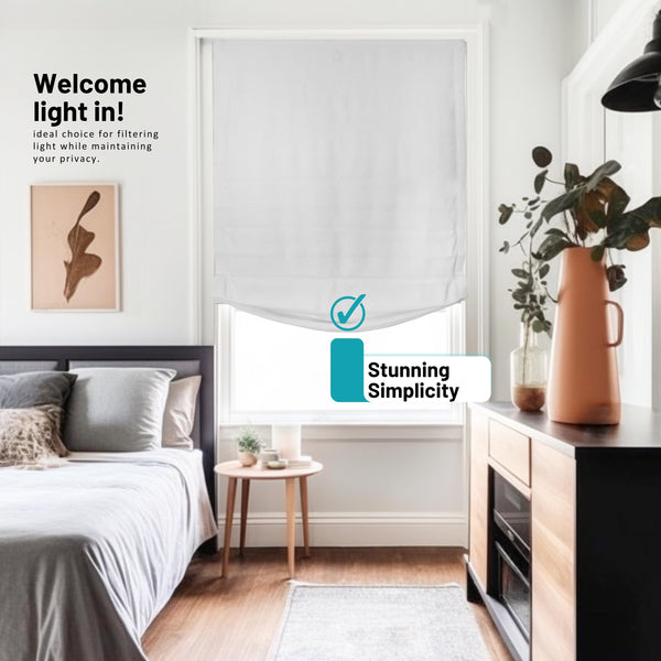 Chicology Roman Shades - Light Filtering Relaxed Cotton Linen