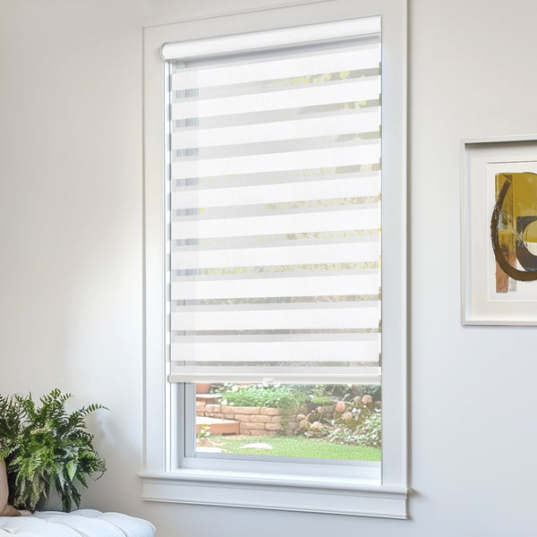 Chicology Zebra Shades – Room Darkening Dual Layer Arctic