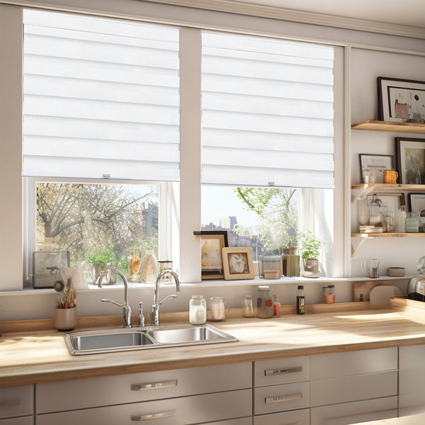 Chicology Zebra Shades – Room Darkening Dual Layer Arctic