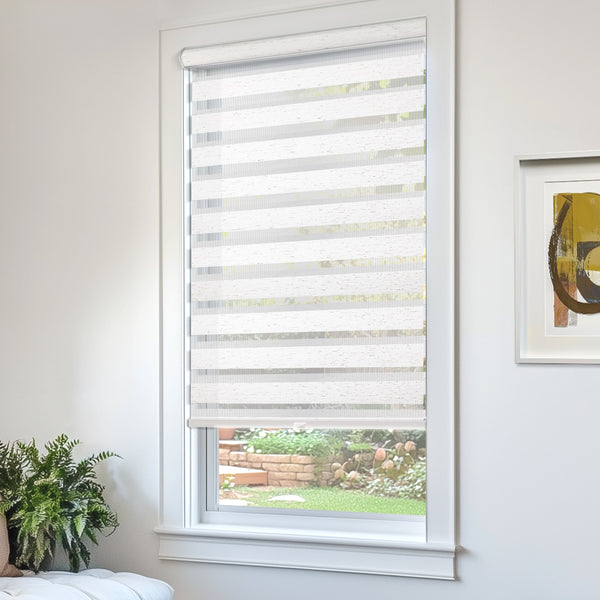 Chicology Zebra Shades – Room Darkening Dual Layer Natural