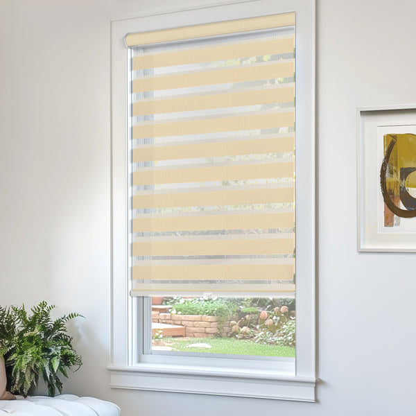 Chicology Zebra Shades – Room Darkening Dual Layer Pearl