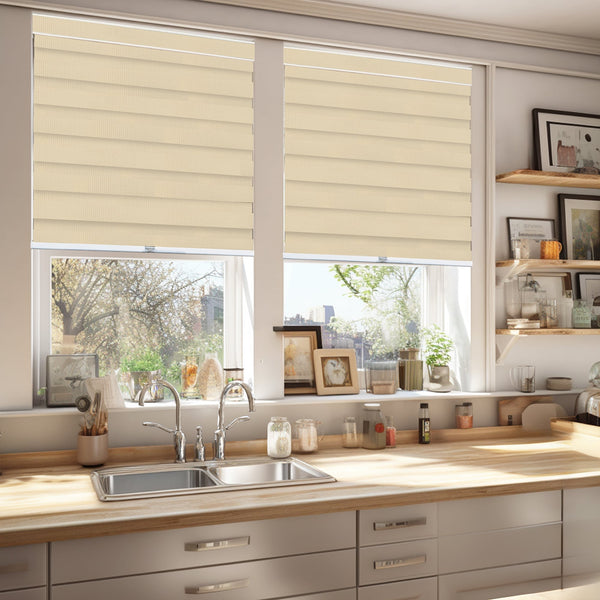 Chicology Zebra Shades – Room Darkening Dual Layer Pearl