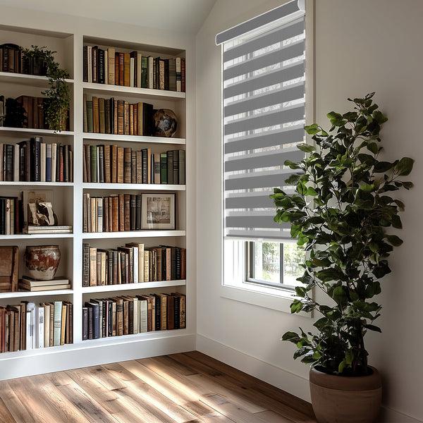 Chicology Zebra Shades – Room Darkening Dual Layer Slate