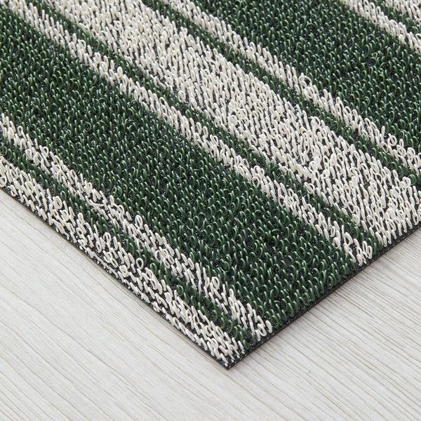 Chilewich Boardwalk Stripe Shag Mats - Fern Shag Mats Fern