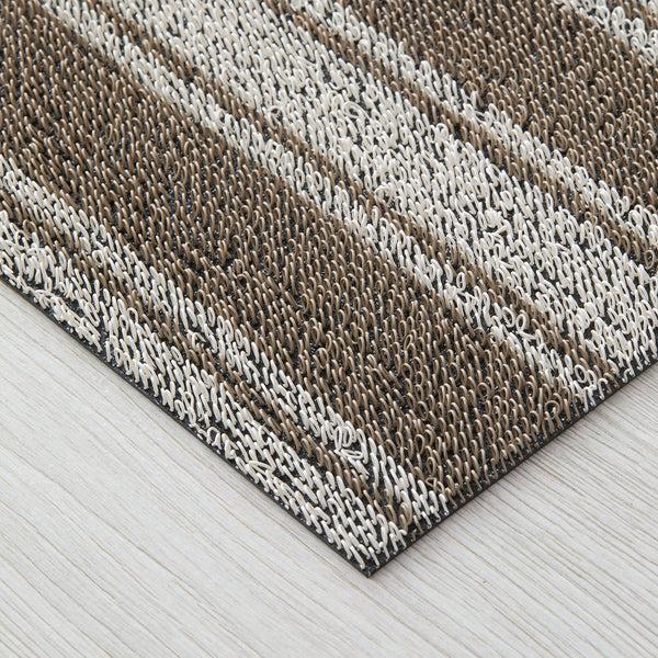 Chilewich Boardwalk Stripe Shag Mats - Walnut Shag Mats Walnut