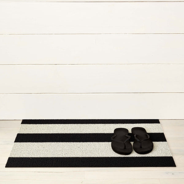Chilewich Bold Stripe Shag Mats Shag Mats Black White
