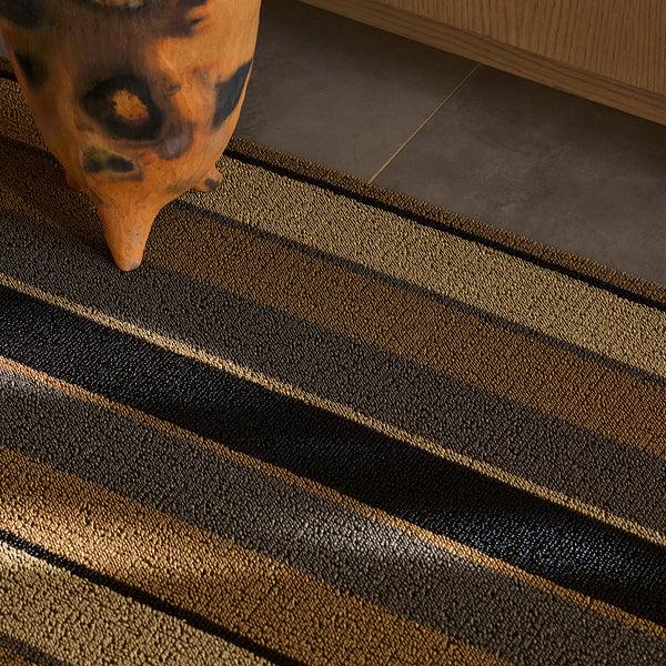 Chilewich Bolt Stripe Shag Mats - Honey Shag Mats Honey