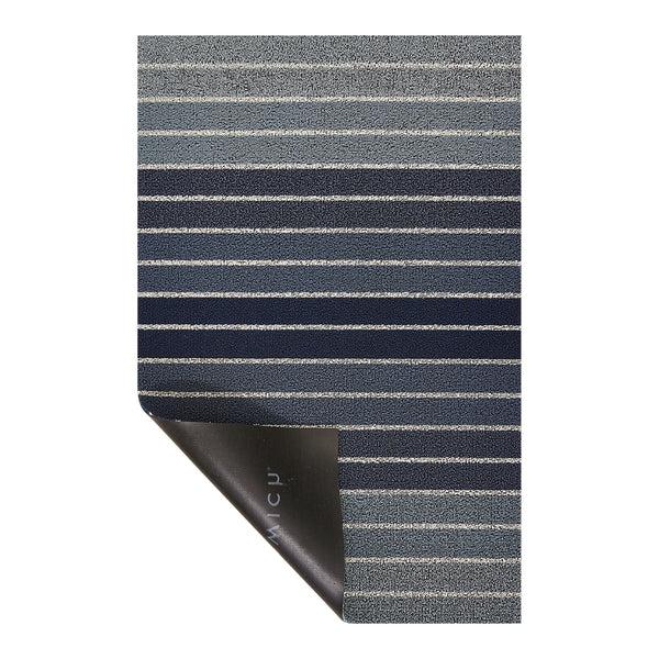 Chilewich Block Stripe Shag Mats Shag Mats Denim