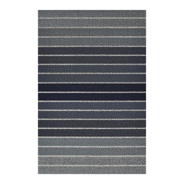 chilewich Block Stripe Shag Mats Shag Mats Denim