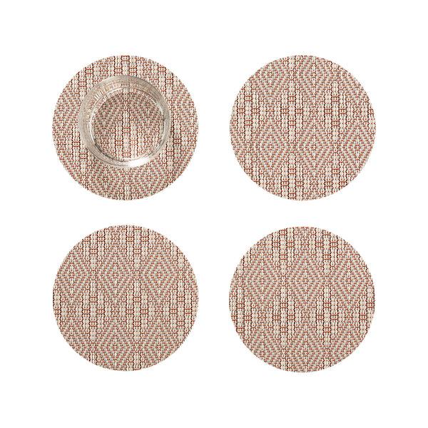 chilewich Boxwood Coasters - Burnt Coral Coasters