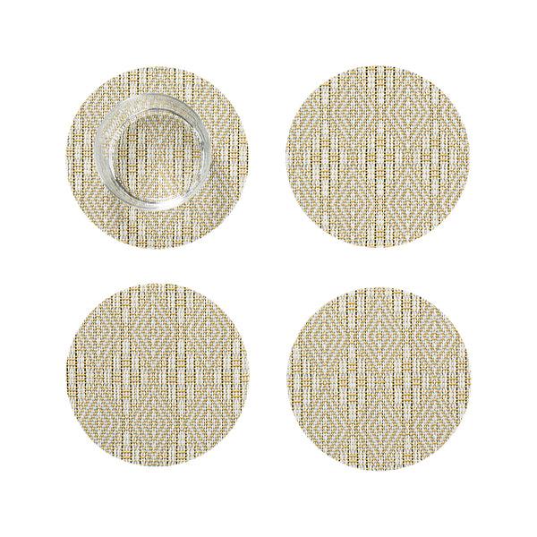 chilewich Boxwood Coasters - Wheat Coasters