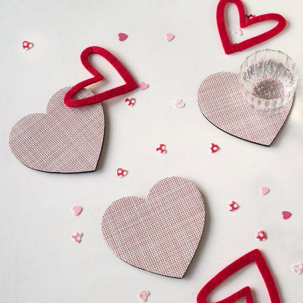 Chilewich Heart Coasters - Blush Coasters