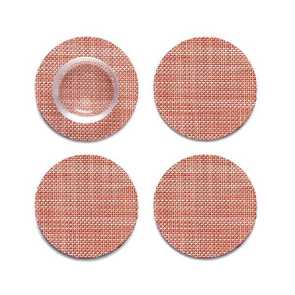 chilewich Mini Basketweave Coasters - Clay Coasters