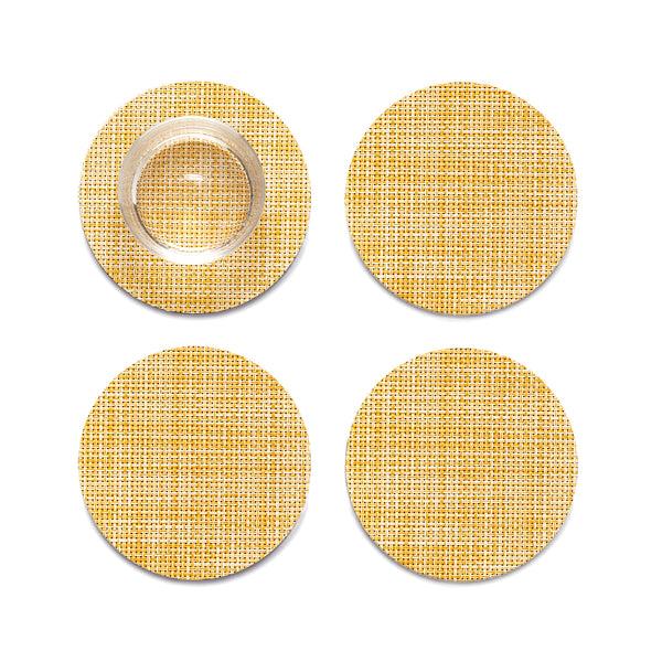 chilewich Mini Basketweave Coasters - Ochre Coasters