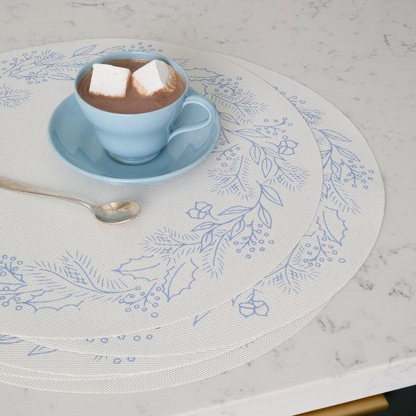 Chilewich Wreath Placemats - Frost Placemats Frost