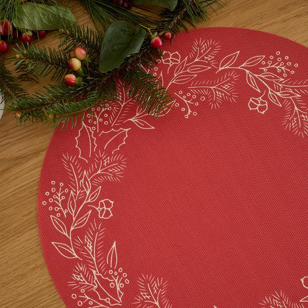 Chilewich Wreath Placemats Placemats Crimson