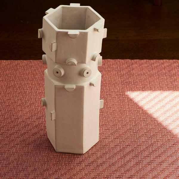 Chilewich Foxtail Rugs - Raspberry Woven Floor Mat Raspberry