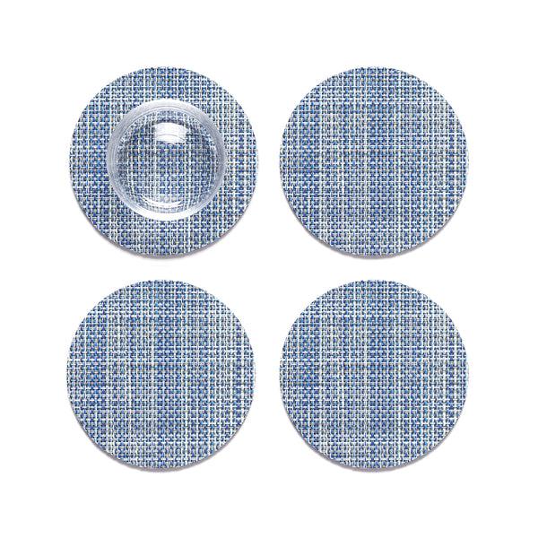 chilewich Mini Basketweave Coasters - Chambray Coasters