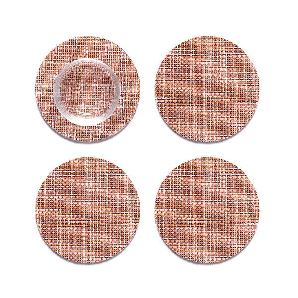 chilewich Mini Basketweave Coasters - Cinnamon Coasters