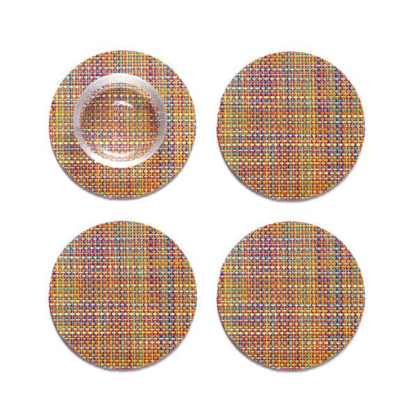 chilewich Mini Basketweave Coasters - Confetti Coasters