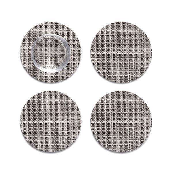 chilewich Mini Basketweave Coasters - Gravel Coasters