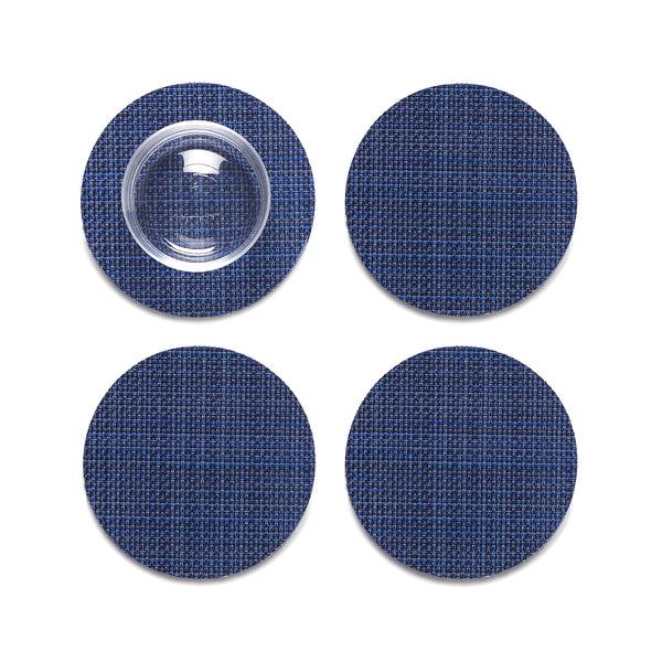 chilewich Mini Basketweave Coasters - Indigo Coasters