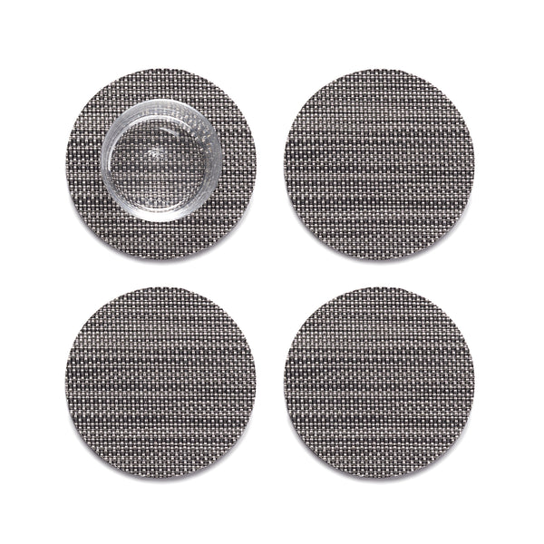 chilewich Mini Basketweave Coasters - Light Grey Coasters
