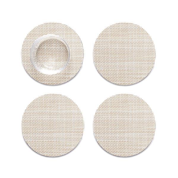 chilewich Mini Basketweave Coasters - Parchment Coasters