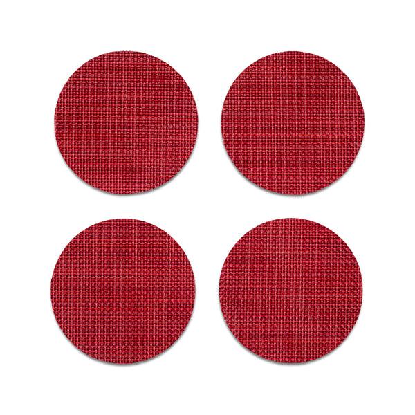 Chilewich Mini Basketweave Coasters - Scarlet Coasters