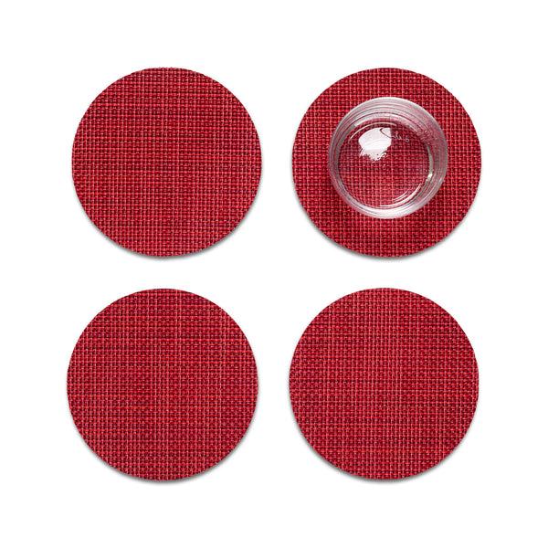chilewich Mini Basketweave Coasters - Scarlet Coasters