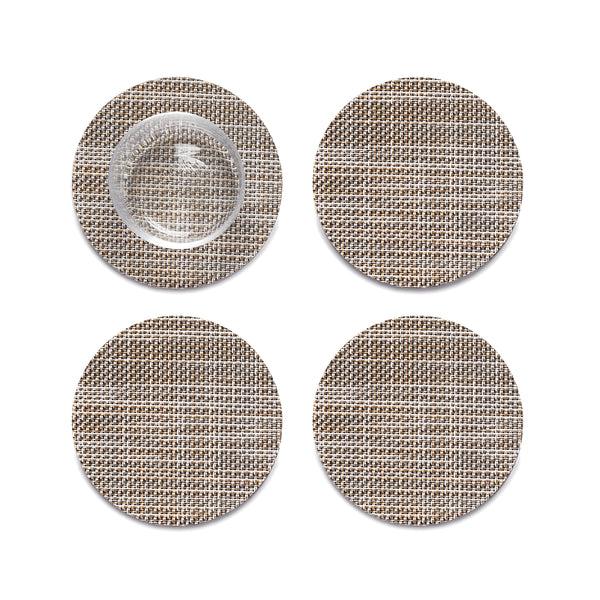 chilewich Mini Basketweave Coasters - Soapstone Coasters