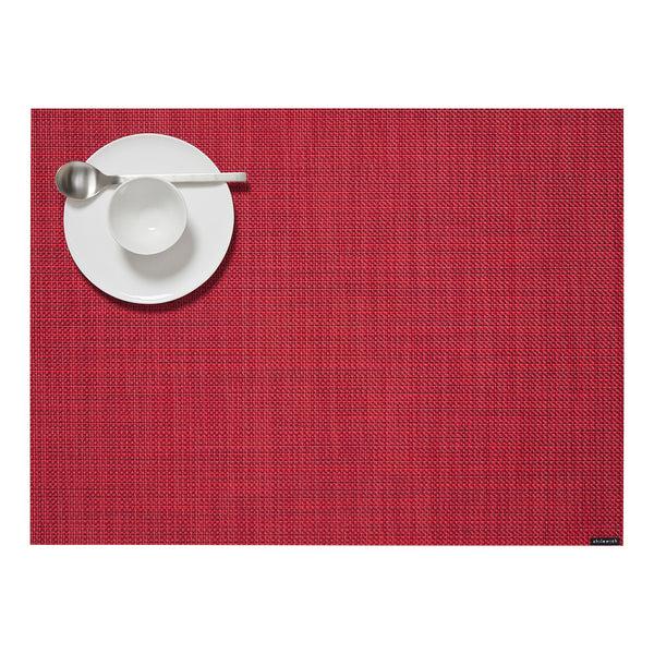 chilewich Mini Basketweave Placemats - Scarlet Placemats Scarlet