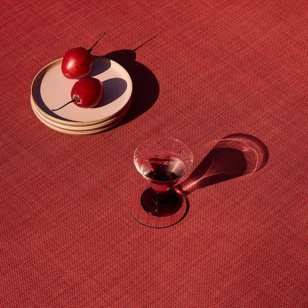 Chilewich Mini Basketweave Rugs Woven Floor Mat Scarlet