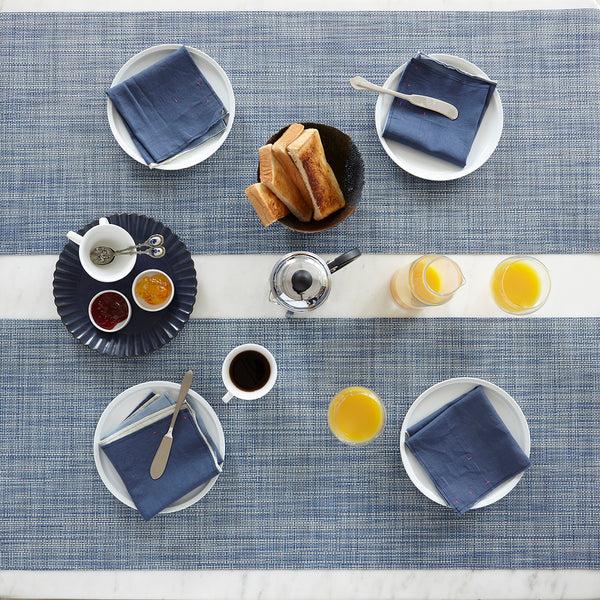 Chilewich Mini Basketweave Table Runners - Chambray Table Runners