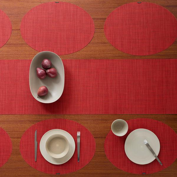 Chilewich Mini Basketweave Table Runners - Scarlet Table Runners
