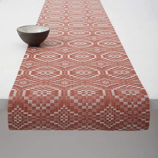 chilewich Overshot Table Runners - Paprika Table Runners