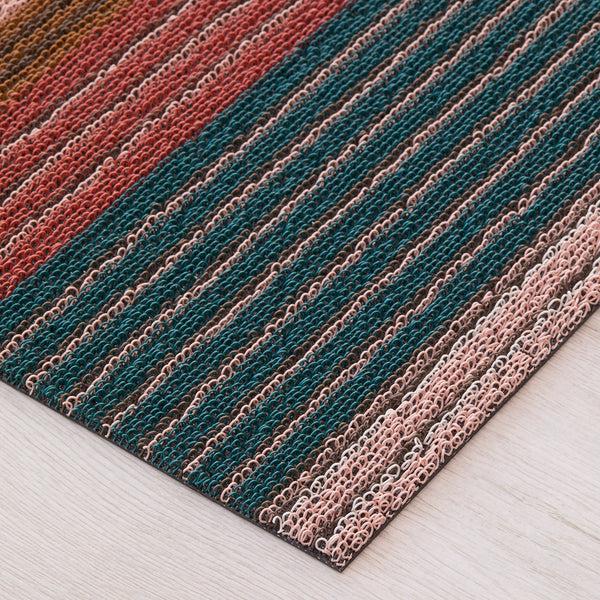 Chilewich Pleat Stripe Shag Mats - Raspberry Shag Mats Raspberry