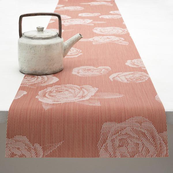chilewich Rosette Table Runners - Burnt Coral Table Runners