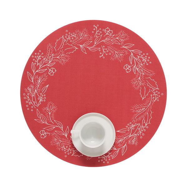 chilewich Wreath Placemats - Crimson Placemats Crimson